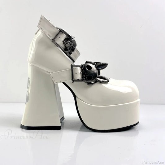 Water-resistant Thick Dark High Heel white / 34