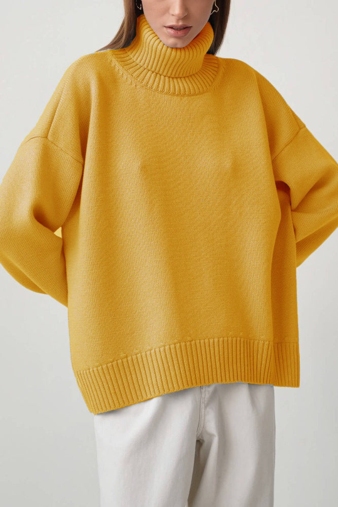 Turtleneck Loose Knit Pullover Sweater