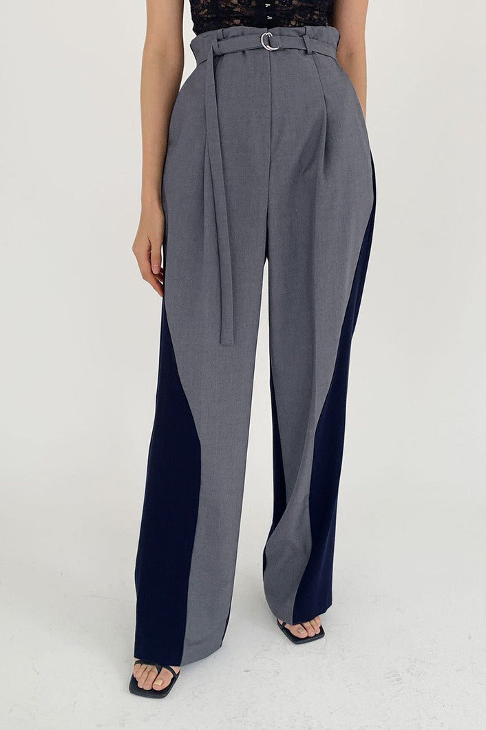 Color Block High Waisted Wide Leg Pants