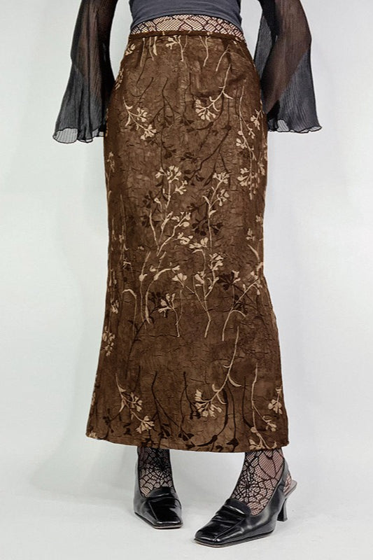 Jupe crayon imprimée en tricot vintage