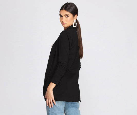 Boyfriend Blazer - Set The Rules Casual Woven Jackets