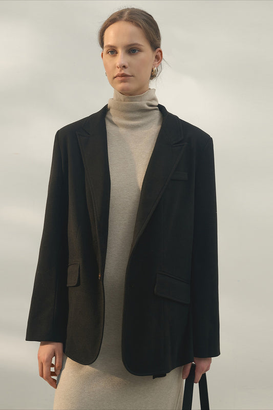 Blazer vintage à simple boutonnage