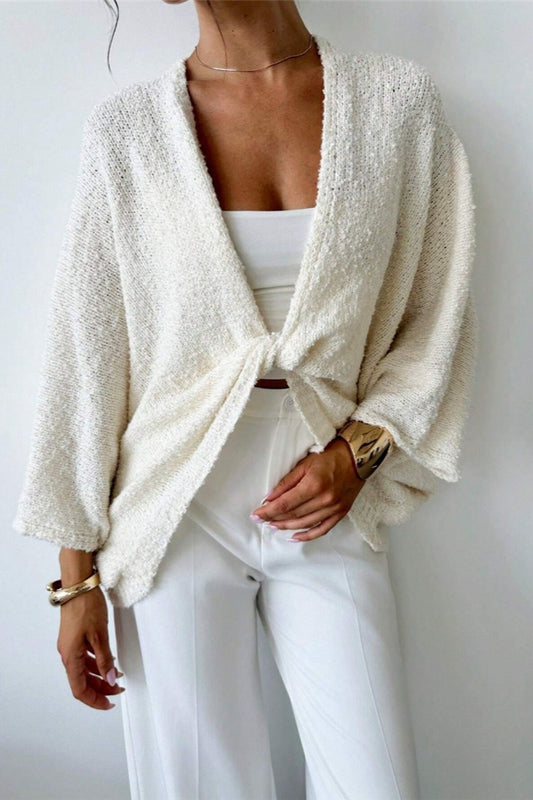 Draped Open Front Wrap Sweater