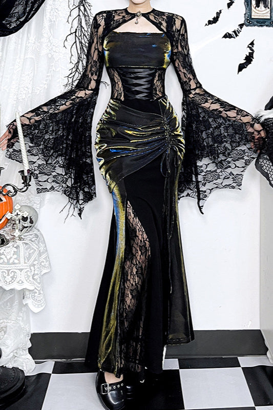 Robe gothique asymétrique en dentelle