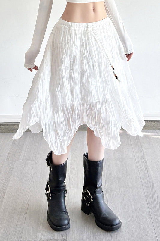 Mini-jupe asymétrique perlée