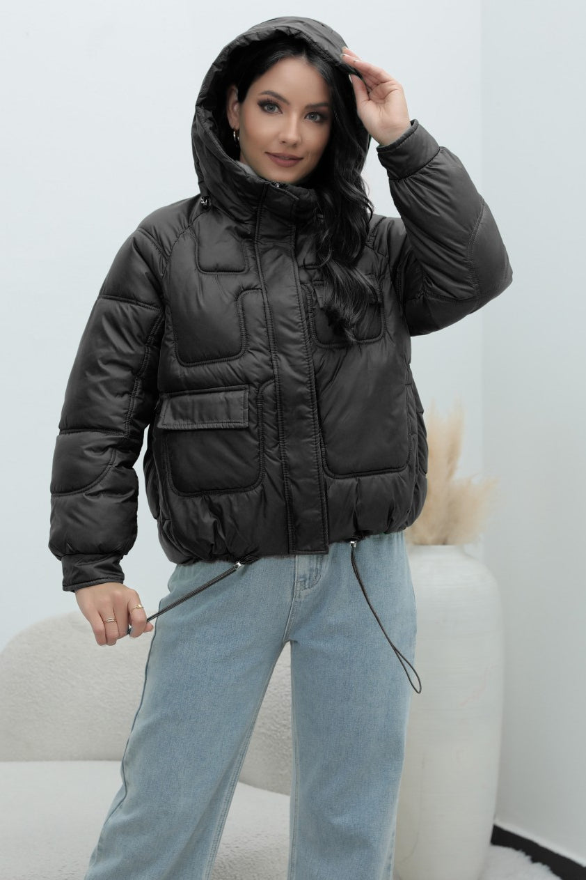 Bright Color Stand Collar Puffer Coat coats