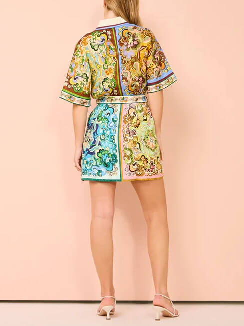 Special Satin Stylish Print Mini Dress Dresses