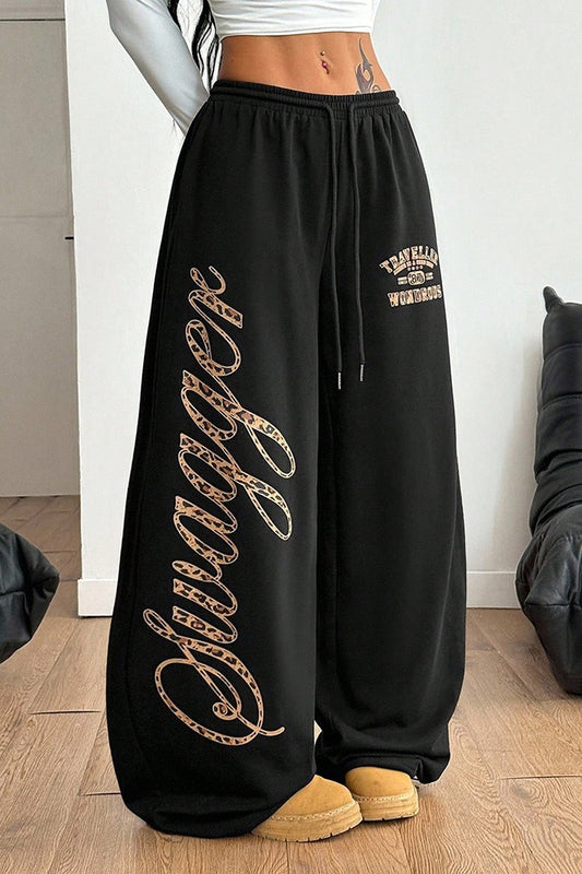 Hip Hop Graphic Print Baggy Casual Pants