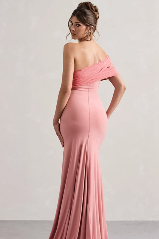 Mesh Asymmetric Formal Dress