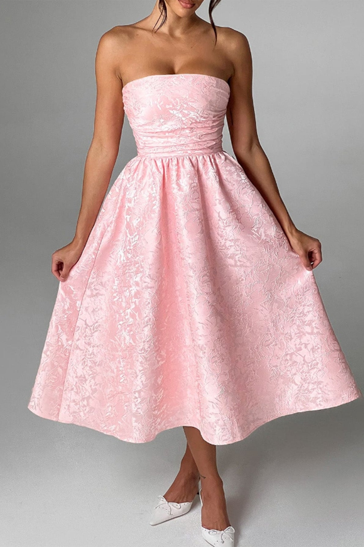 Strapless Elegant Party Dress XS / Pink