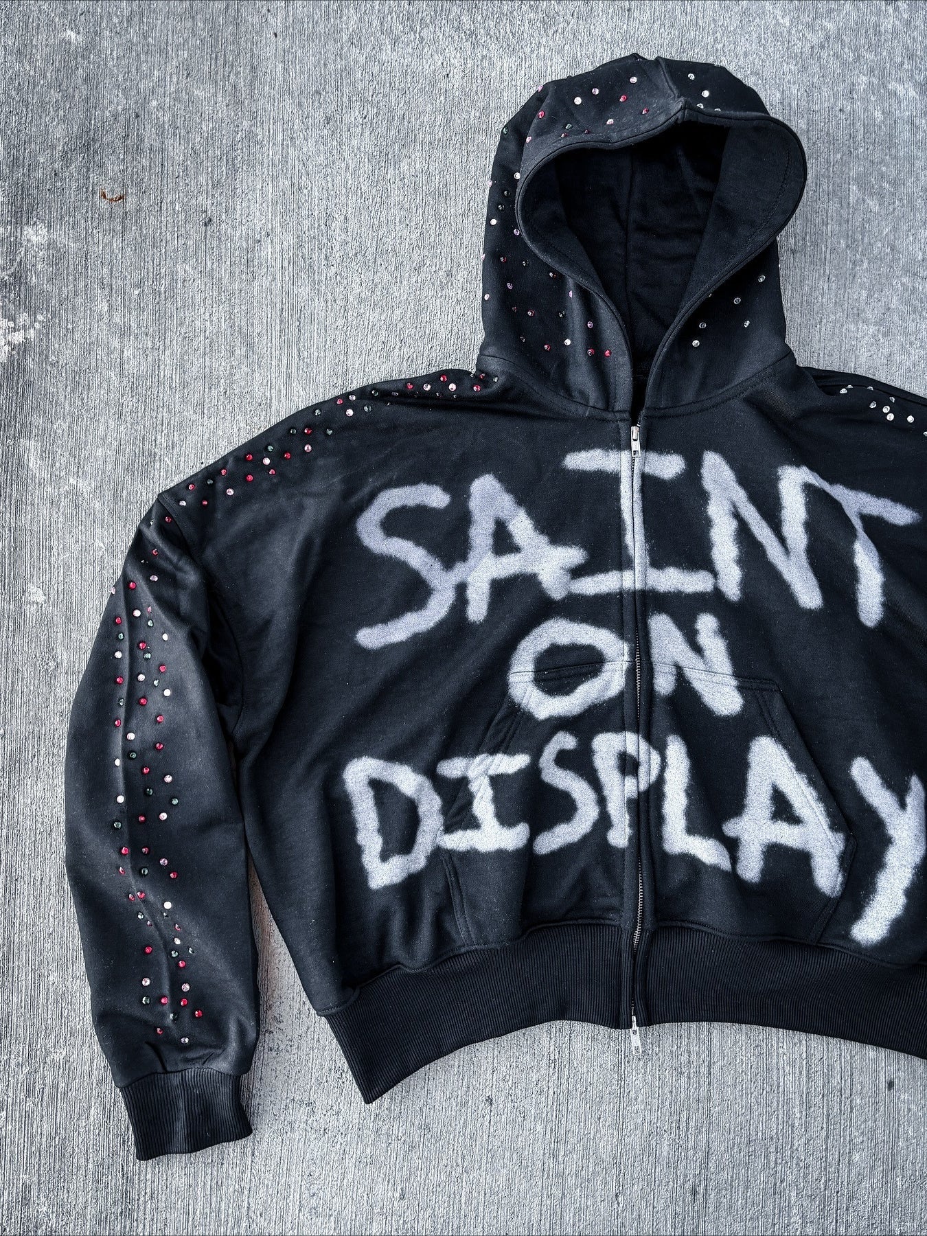 Gothic Rock Letter Print Hoodie