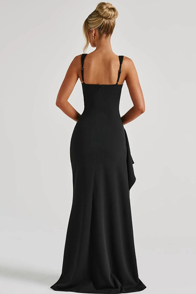 Sexy Spaghetti Strap High Slit Maxi Party Dress
