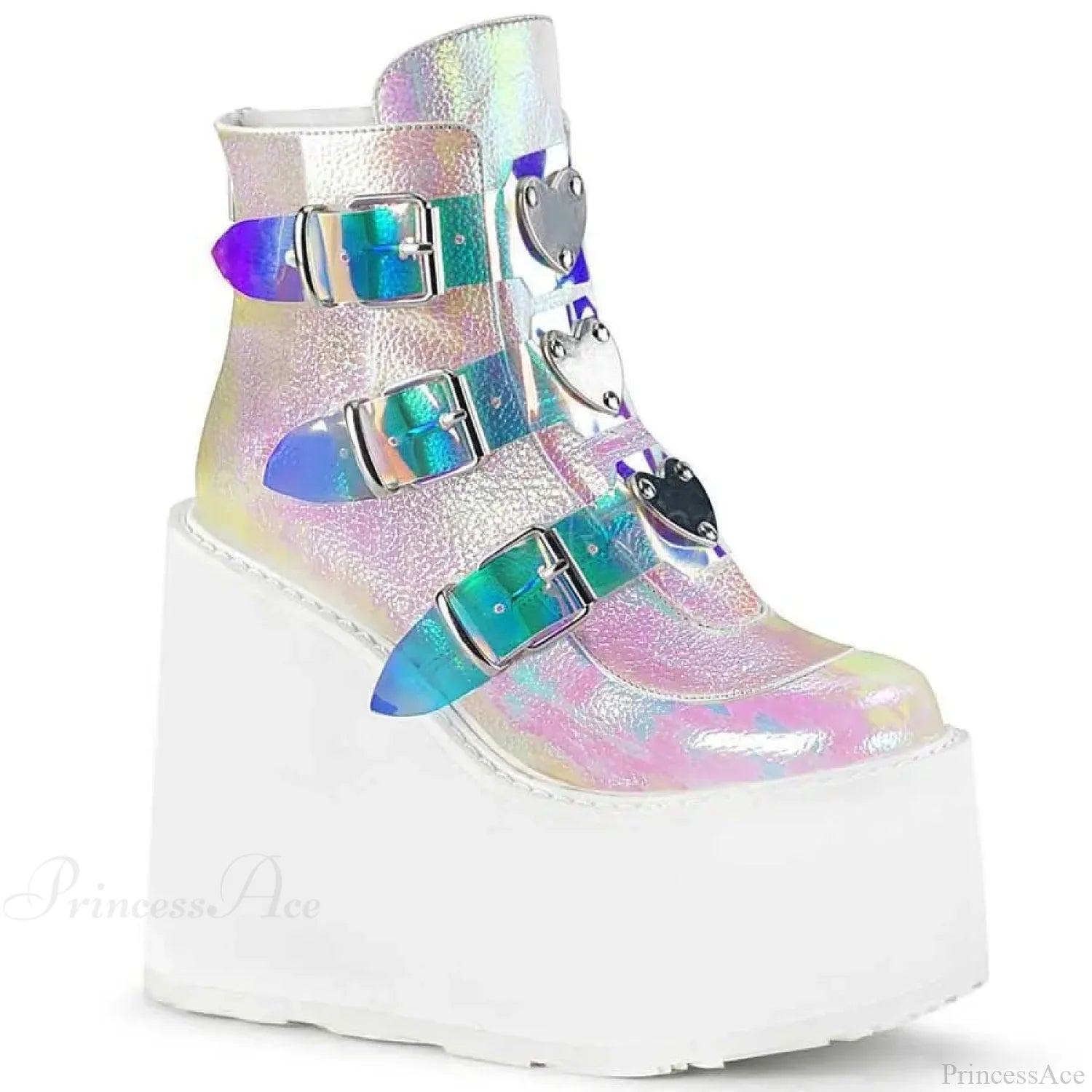 2021 Rebel Gothic Wedge Costume Ankle Boot SKY BLUE / 35