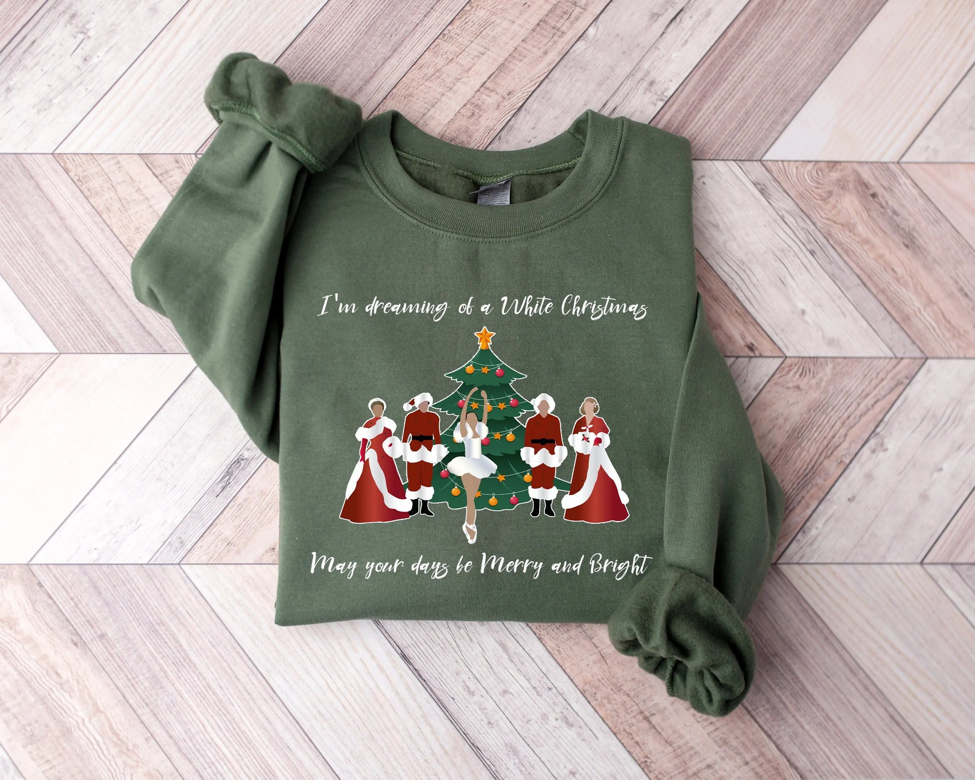 Hot Sale I’m Dreaming White Casual Sport Female Christmas Hoodie Green / S Hoodies-L