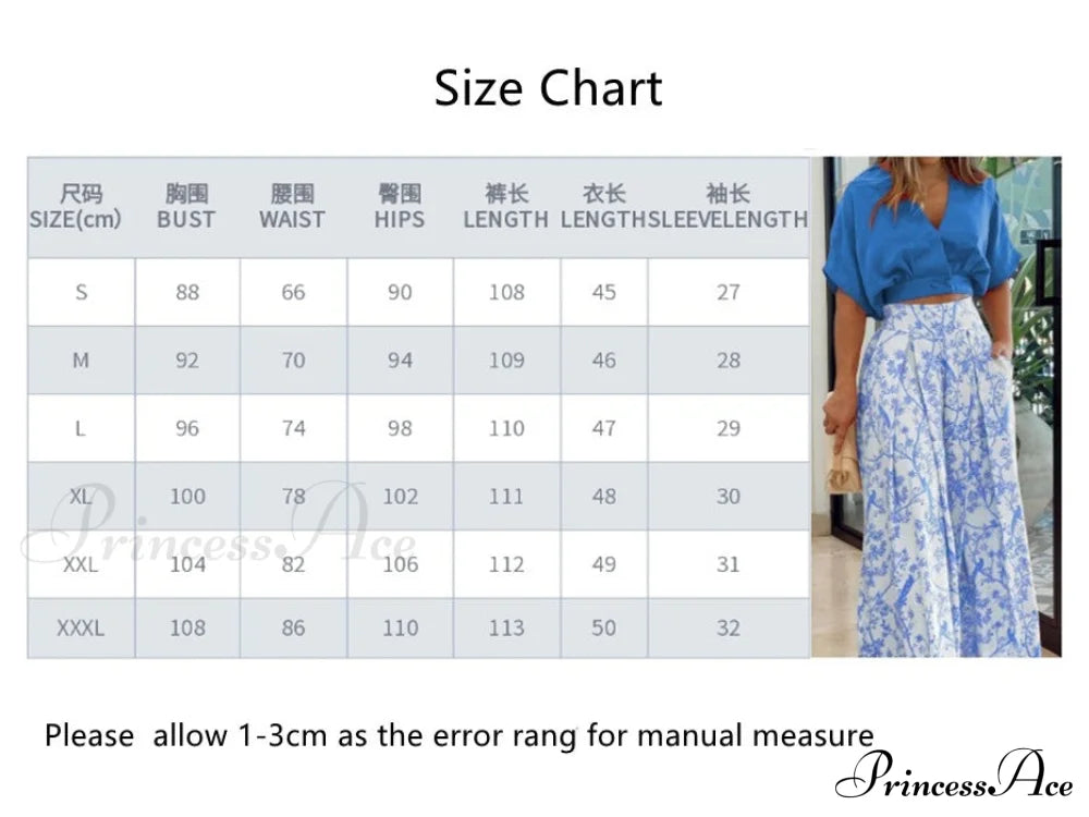2024 Design Mid Warm-Season Autumn Wide Piece Suit Sets Arm Women’s Flowered Two Blouse Casual