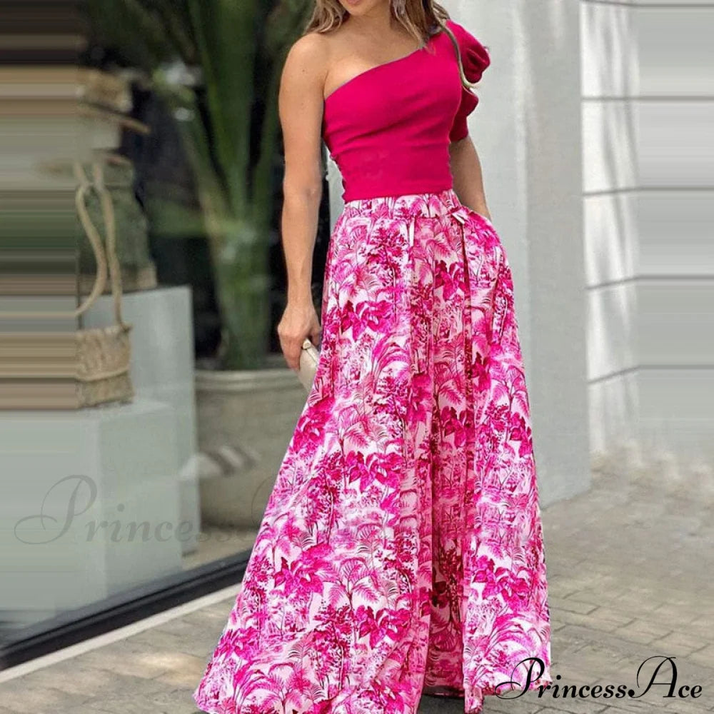 2024 Design Mid Warm-Season Autumn Wide Piece Suit Sets Arm Women’s Flowered Two Blouse Casual