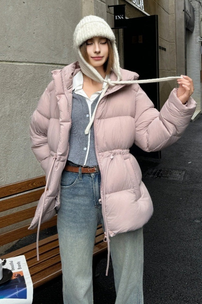 Premium White Duck Down Trench Puffer Jacket