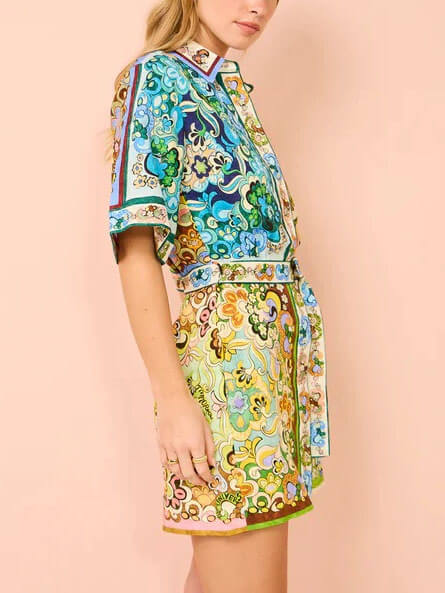 Special Satin Stylish Print Mini Dress Dresses