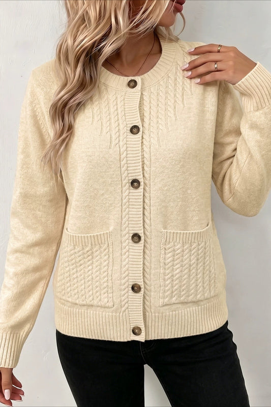 Cable Knit Patch Pocket Cardigans