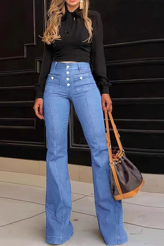 Stretch Slim Fit Flare Jeans Blue / S