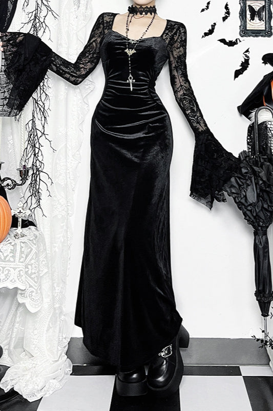 Robe gothique vintage en velours