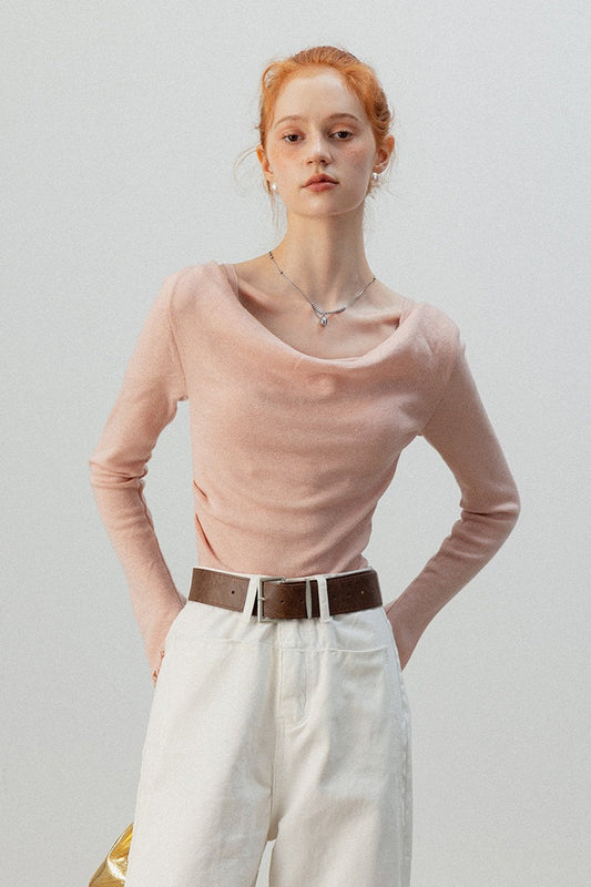 Burgundy Mock Two Piece Knit Top