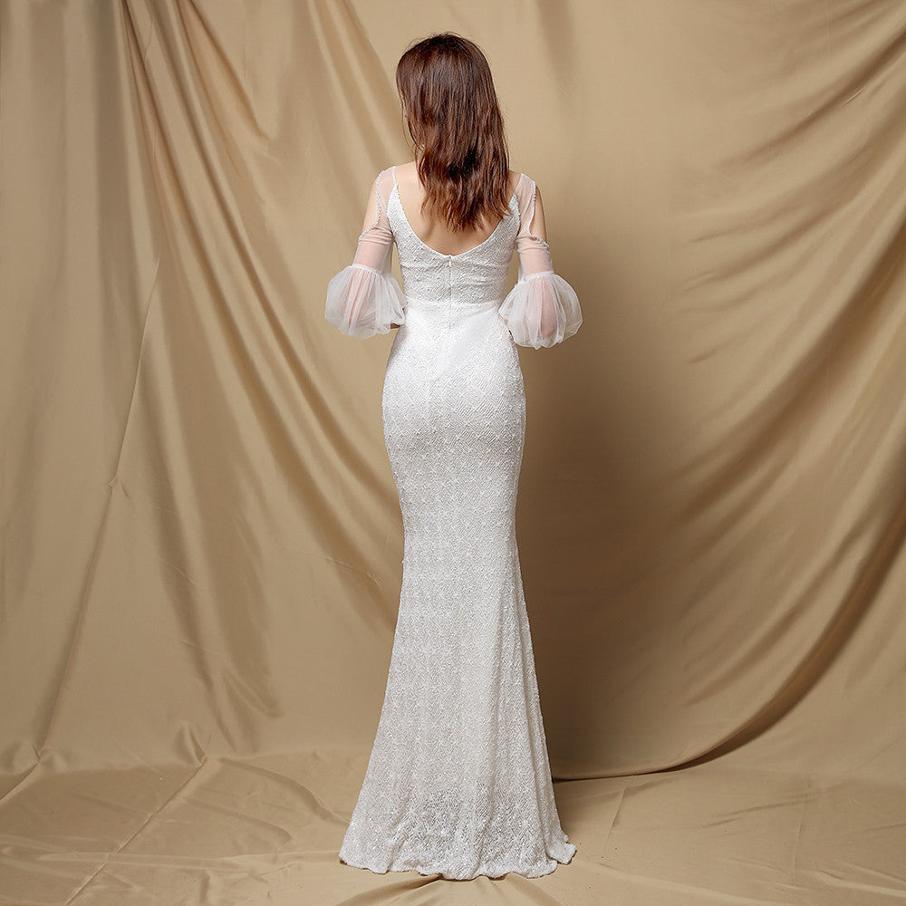Quinn Sequin Scroll Charming Puff Sleeve Dress S.o. Long Dresses
