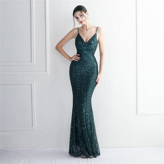 Taisia Formal Stylish Sequin Scroll Dress S.o. Long Dresses