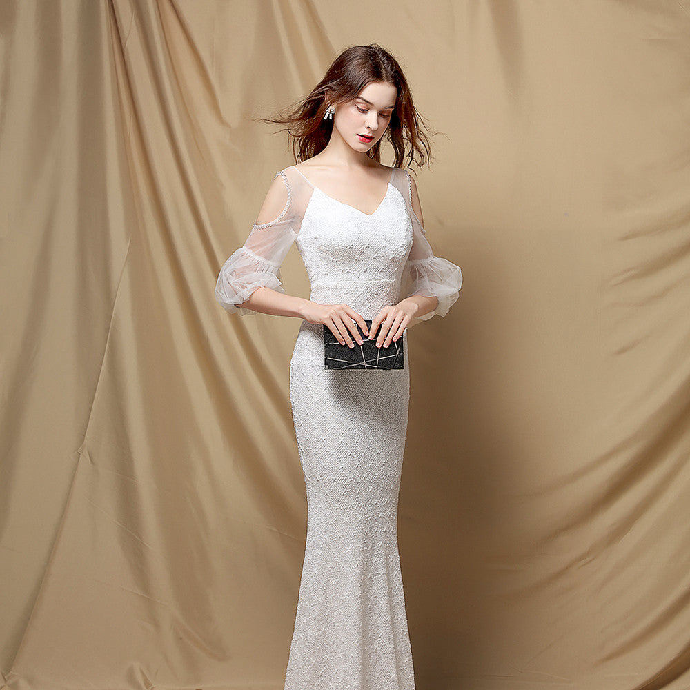 Quinn Sequin Scroll Charming Puff Sleeve Dress S.o. Long Dresses