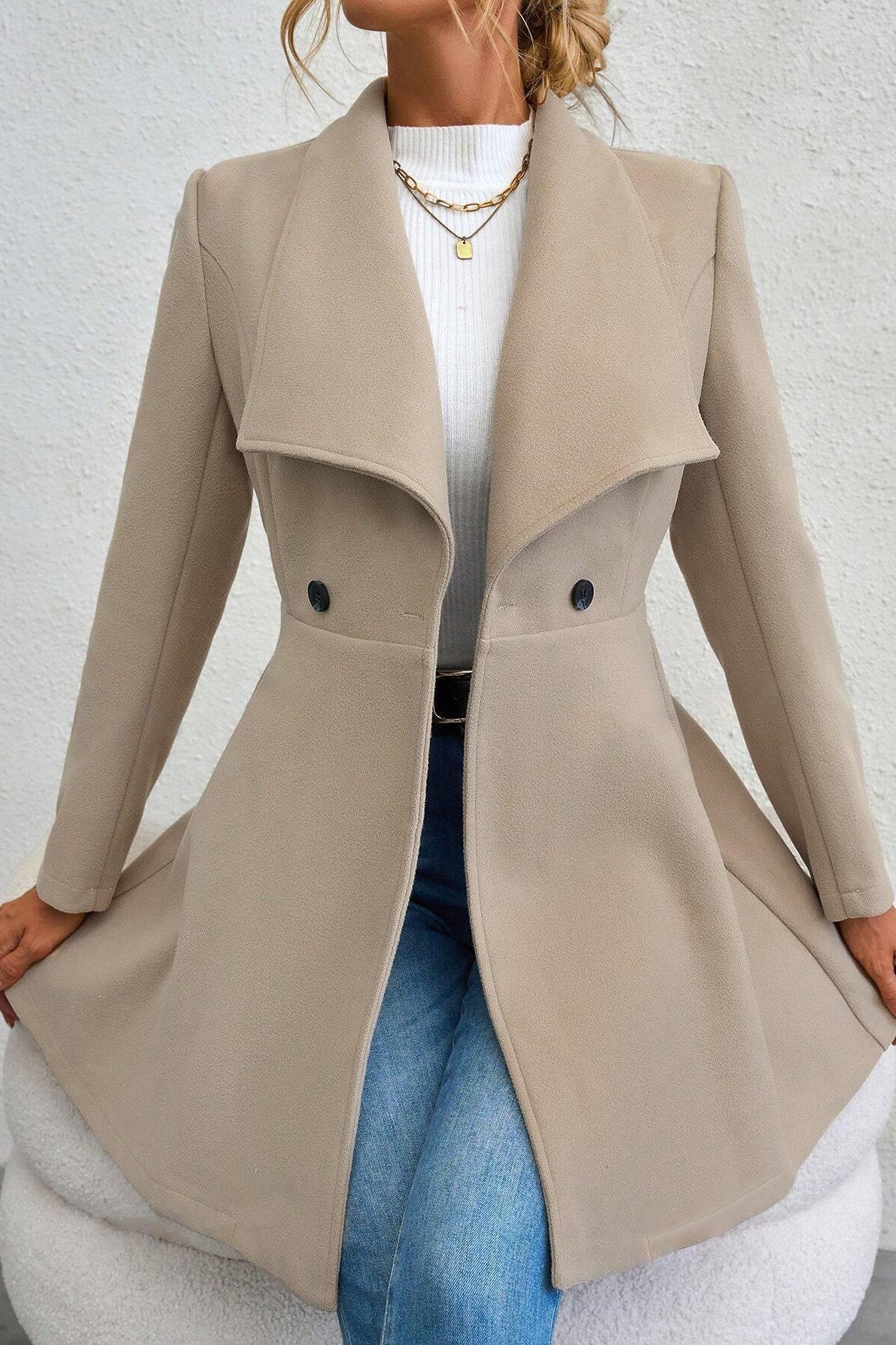 Belted Wool Long Coat coats