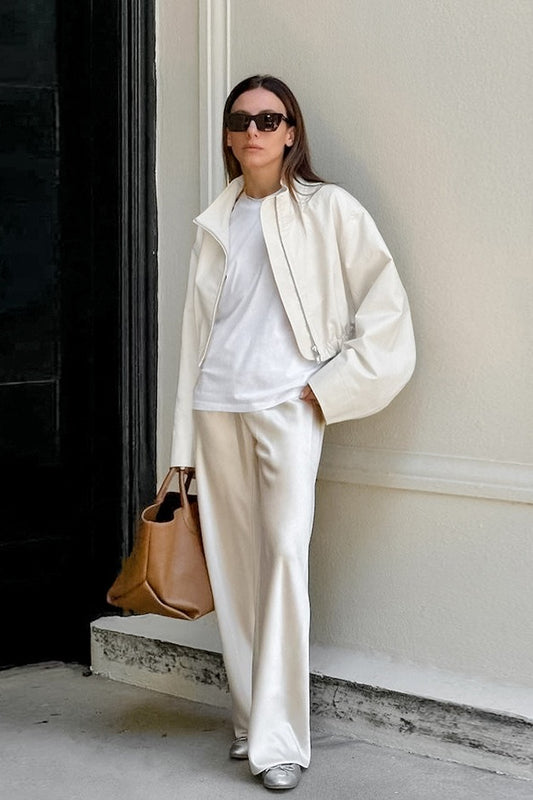 Trench-coat blanc minimaliste français