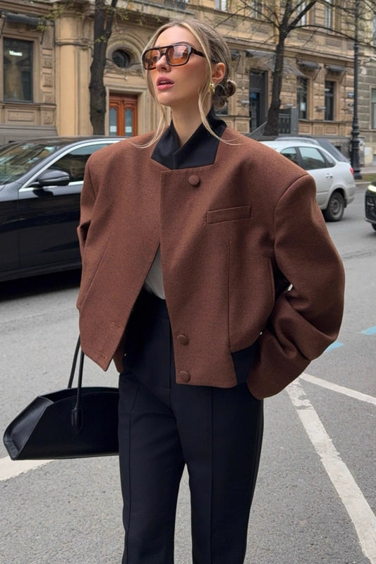 Veste courte en laine vintage