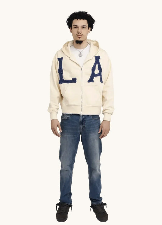 Sweat à capuche surdimensionné brodé rétro tendance