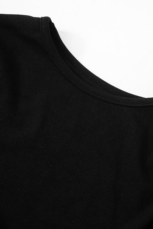 Draped Side Ruching High Waist Cocktail Dress