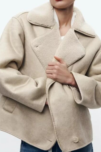 Double-Faced Shearling Jacket XS / Beige