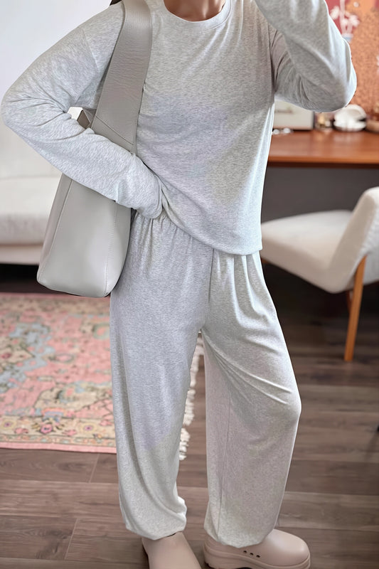 Relaxed Crew Neck Harem Pants Set