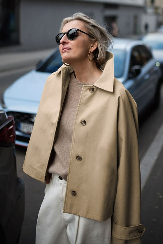 Veste kaki tendance à manches longues