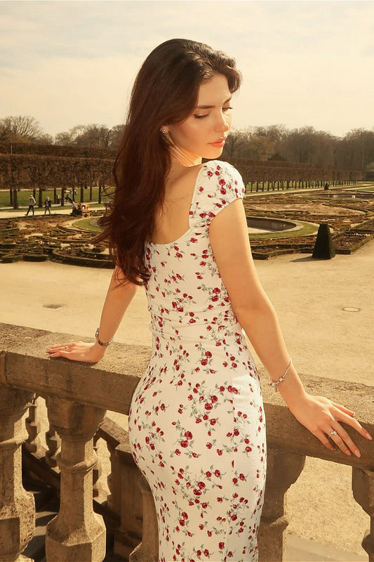 Floral Lace Trim Cami Maxi Dress