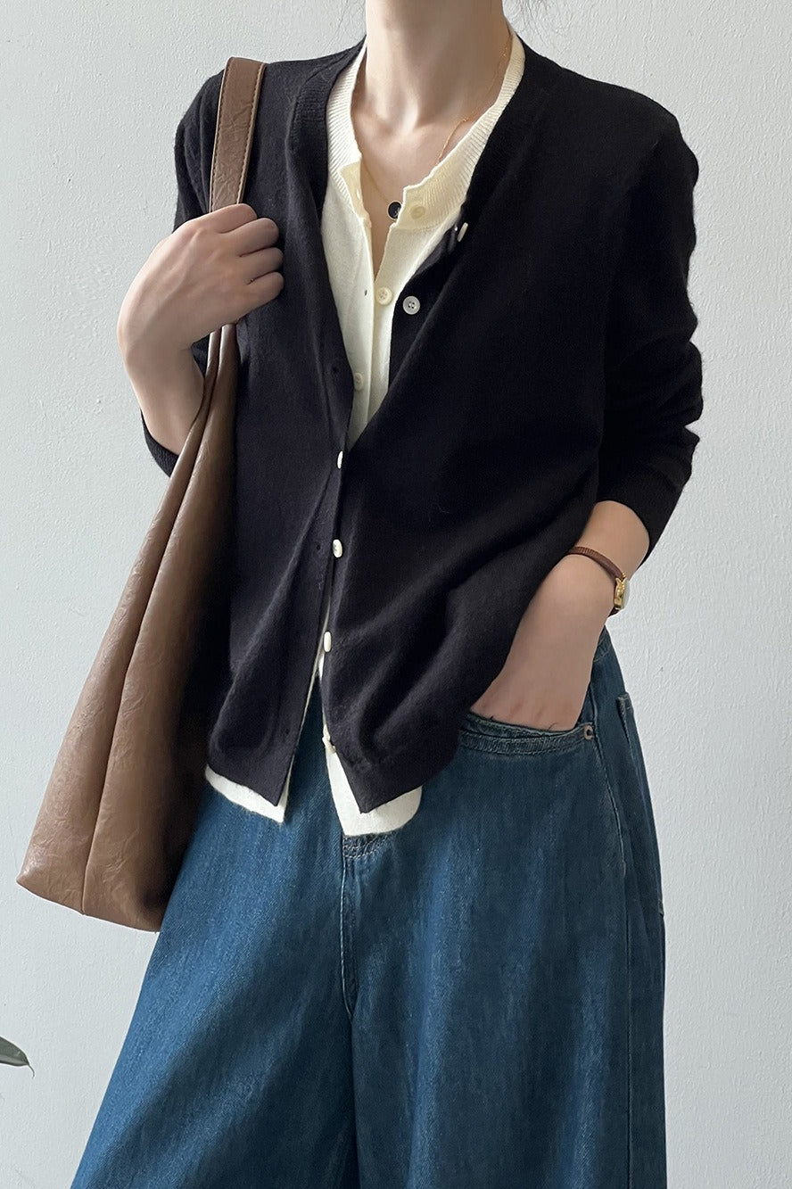 Color Block Layered Cardigan