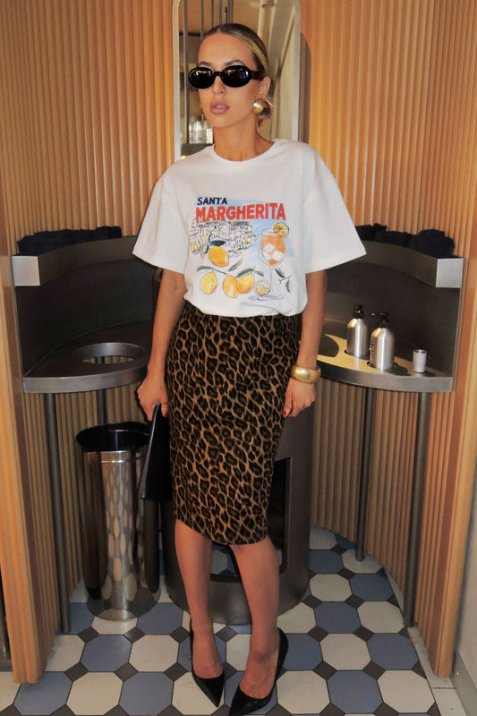 Leopard Pencil Midi Skirt