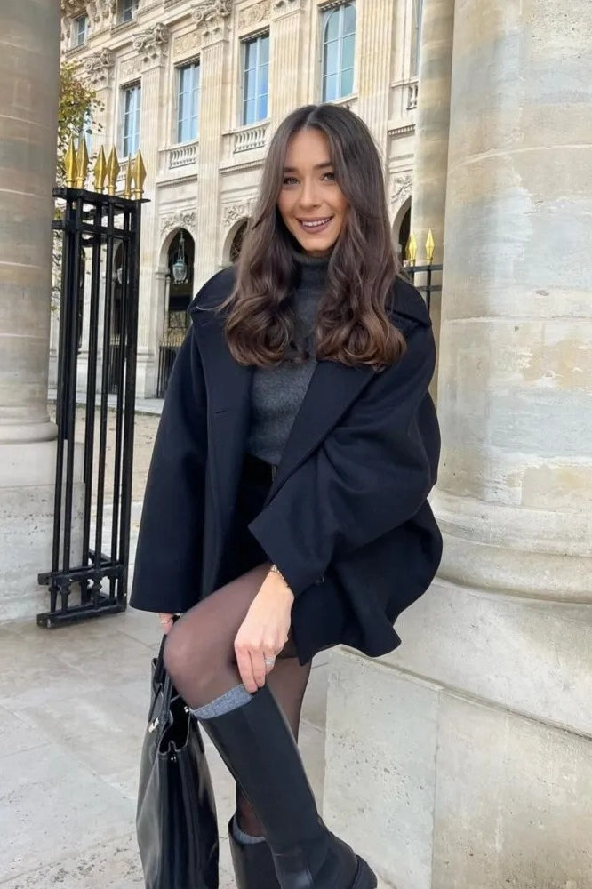 Relaxed Fit Short Wool Blend Jacket