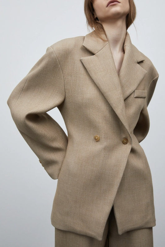 Blazer ample vintage à double revers