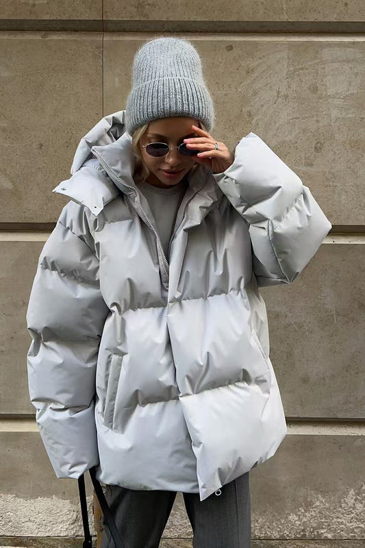 Heavy Duty Zipped Hooded Puffer Jacket