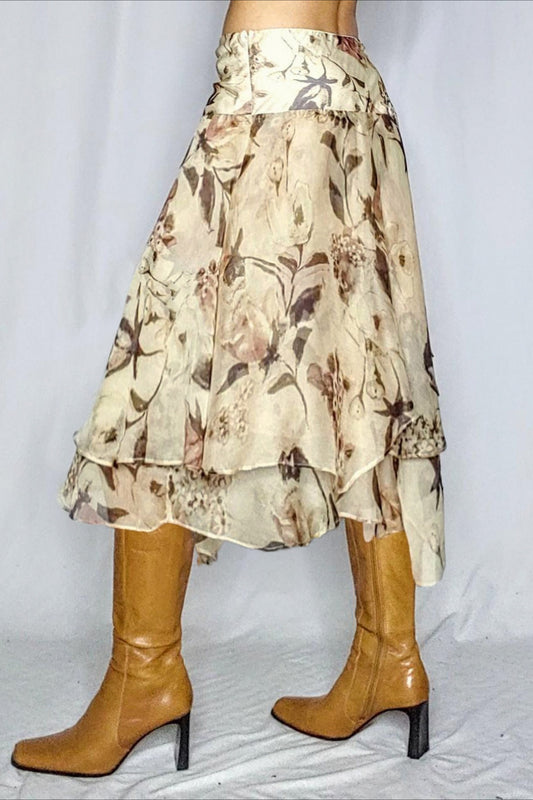 Jupe ample en maille taille haute