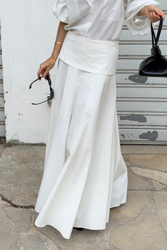 Jupe midi trapèze unie 