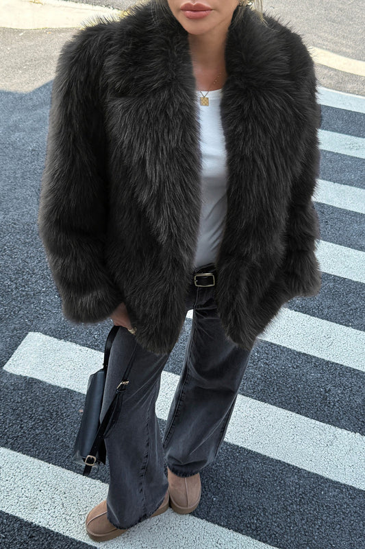 Soft Plush Casual Long Sleeve Coat