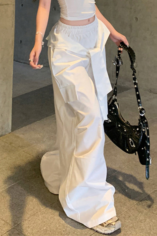 Pantalon cargo à cordon de serrage style urbain