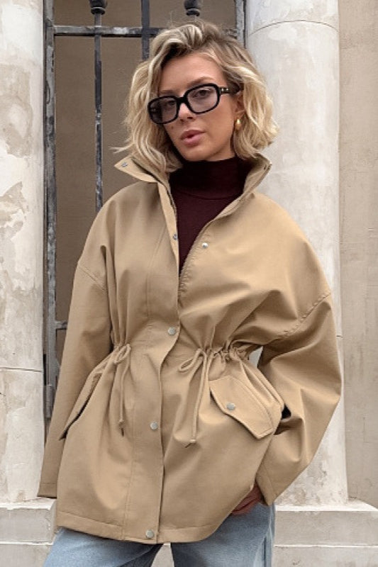 Barnfit Midi Drawstring Trench Coat
