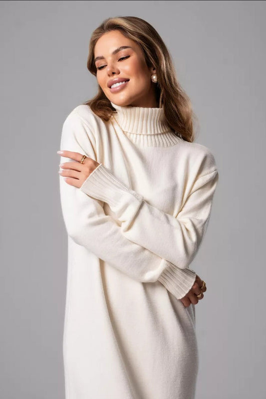 Loose Turtleneck Sweater Dress