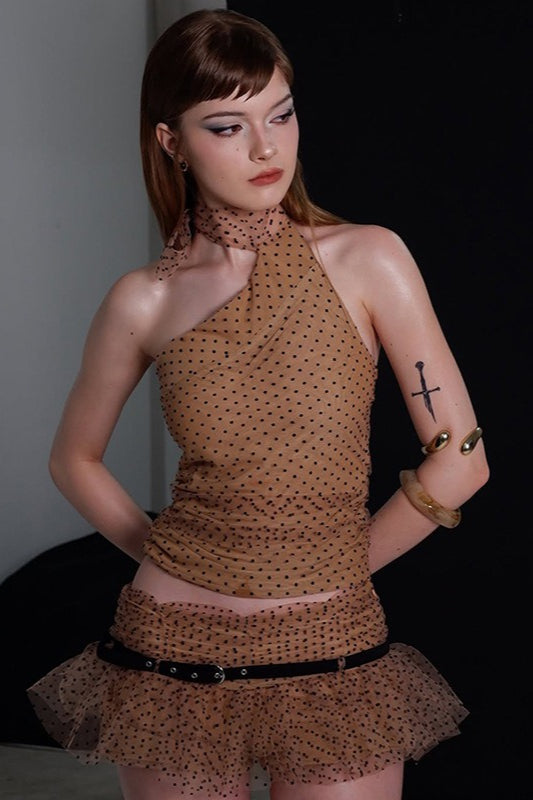 Ensemble deux pièces haut court dos nu uni